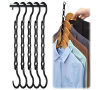 ZORVYN 5 Piezas Ahorra Espacio, Antideslizantes Organizador de Múltiples, Multifuncionales con Diseño Actualizado, Perchas Plegables y Finas, Ropa, Clothes Hanger Metálico