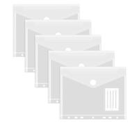 ZORVYN 5 unidades Carpetas impermeables para documentos con perforaciones, cierre de velcro y bolsillo para etiquetas, ideales para archivar y organizar (A5)