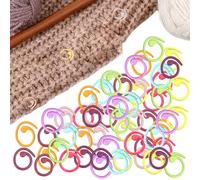 ZORVYN 60 piezas marcadores de punto de metal, anillos de punto en espiral, de ganchillo, bloqueo, coloridos, marcador de crochet, con Bolsa de almacenamiento para proyectos de bricolaje, tejido