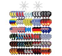 ZORVYN 90 Piezas Premium Dart Flights Set con 2 Protectores de Flights - Flights PET Extra Resistentes Estándar, 30 Diseños Accesorios para Dardos Soft y Steeldarts