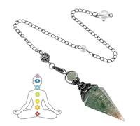 ZORVYN Colgante de Cristal de Resina Natural con Piedra Preciosa de Aventurina Verde para Rituales de Brujería, Lectura de Tarot, Sanación Reiki y Regalos Esotéricos (Hexagonal) (Aventurina Verde)