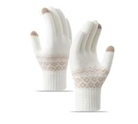 ZORVYN Guantes de Invierno Cálidos con Pantalla Táctil para Mujer con Cachemira y Estampado de Flor de Nieve para Mujeres y Hombres Reutilizables