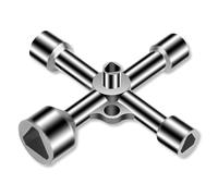 ZORVYN Llave Triangular Universal Llave Maestra Multifuncional Llave Cuadradillo Llave Cruzada para Contadores de Agua, Armarios y Reparaciones