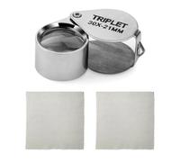 ZORVYN Lupa de bolsillo de acero inoxidable, 30X de aumento, lupa plegable, lupa para monedas, lupa de joyería, lupa de joyero y relojero profesional