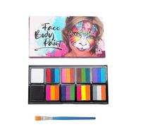 ZORVYN Paleta de Pintura Facial y Corporal 10 Colores, Maquillaje Hipoalergénico a Base de Agua para Carnaval, Halloween, Niños y Adultos