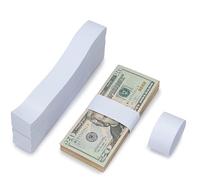 ZORVYN Paquete de 100 Unidades Bandas de Dinero Autoadhesivas, Envolturas de Billetes, Cinta Adhesiva para Billetes en Blanco para Etiquetar, Organización de Billetes y Gestión de Dinero (7.6x1.14In)