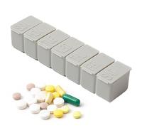 ZORVYN Pastillero Semanal 7 Compartimentos, Caja de Medicamentos para 1 Semana, Organizador Compacto con Días Marcados, Pastillero de Viaje Portátil, Gris