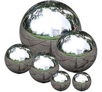 zosenda Bola de Acero Inoxidable, 6 Pcs 50-150 mm Espejo Bola Hueca Pulida Esfera de Jardín Reflectante, Bolas de Estanque Flotantes Globo de Mirada sin Costura para Decoraciones de Adornos de Jardín