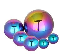 zosenda Bola de Acero Inoxidable, 6 Unidades de 50 a 150 mm, Multicolor, Pulida, Hueca, Esfera Reflectante de jardín, Globo de observación preperforado para decoración de hogar y jardín