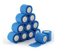 Zosenyer 12 Rollos Vendas Autoadhesivas, 5 cm x 4,5m Venda Cohesiva, Vendaje Elastica Adhesiva para Primeros Auxilios, Tape Vendaje Deportivo,Venda Autoadhesiva para Muñeca, Mascotas, Tobillo,Vet Wrap