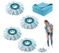 Zosenyer 4 Cabezas de Fregona Repuesto, para Leifheit Clean Twist Disc Mop