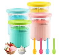 Zosenyer 4 Piezas para Ninja Creamy Deluxe, 800ml Accesorios para Ninja Ice Cream para Ninja Creamy la Serie NC501 NC500, Recipiente para Helados con Tapa y Cuchara, Apto para Lavavajillas