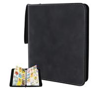 Zosenyer Album Cartas para Pokemon, con 9 Cartas para Pokemons Bolsillos, 50 Páginas con Capacidad para 900 Cartes de Tamaño Estándar, Cuero PU Impermeable Bolsillo Album para Pokemon Fundas Negro