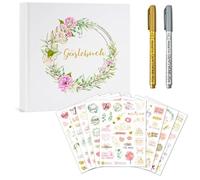Zosenyer Álbum Fotos Firmas, Libro de visitas Regalos Comunion niña, Regalo Comunion niño Detalles Boda para Invitados Bodas, Bautizos y Cumpleaños 23.6x18 cm 120 Páginas con 2 Bolígrafo y 8 Pegatinas