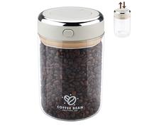 Zosenyer Bote Café Hermético, 1100ml Dispensador Cafe Molido, Recipiente para Grano, Té y Nueces, Tarros Cristal con Tapa para Hogar, Oficina y Cafetería