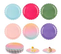 Zosenyer Vajilla de Fiesta,60 Piezas DIY Platos de Papel para Fiestas,23 CM Plato Cumpleaño,Papel Colores para Cumpleaños, Bodas, Fiestas, Picnic