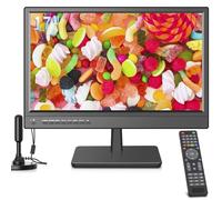 ZOSHING TV 17 Pulgadas,Pequeña Televisores con sintonizador T2 y Antena,AC-adaptador/DC-12V,HDMI USB y VGA Puertos de Entrada para Camper/Monitores/Cocinas