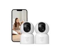 ZOSI 1080p Cámara de Vigilancia WiFi Interior para Bebé/Mascota, Detección y Seguimiento de Persona, Visión Nocturna, Audio Bidireccional, 2.4G/5G WiFi, 2pcs C518