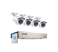 ZOSI 1080P Kit Cámaras de Vigilancia 4 Cámara Seguridad Cableada Interior/Exterior con 8CH 2MP DVR Sistema CCTV 500GB Disco Duro para Hogar y Negocio, Detección y Alarma de Personas, Visión Nocturna