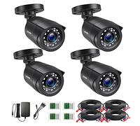 ZOSI 1080P - Paquete de 4 cámaras de Seguridad HD TVI para Exteriores e Interiores Resistentes a la Intemperie con 24 LED IR de 80 pies, visión Nocturna para Sistemas CCTV DVR de vigilancia analógica