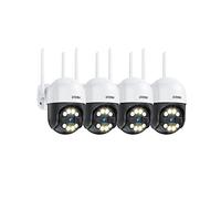 ZOSI 2K 3MP Cámara de Vigilancia Seguridad WiFi PT Exterior con Enchufe, Visión Nocturna en Color, Detección y Seguimiento de Persona, Audio Bidireccional, 4pcs C289