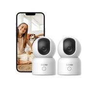 ZOSI 2K Cámara de Vigilancia WiFi Interior para Domicilio, 2pcs Cámara PT 2,4G/5G WiFi, Seguimiento de Movimiento Humano, Audio Bidireccional, Llamada Rápida