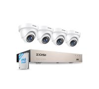 ZOSI 2MP Kit Cámaras de Vigilancia Cableada para Hogar y Negocio 4 1080P CCTV Cámara Seguridad Interior y Exterior con 8CH DVR Sistema 500GB Disco Duro, Detección de Personas, Visión Nocturna
