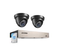 ZOSI 2MP Kit Cámaras de Vigilancia Seguridad Cableada para Hogar 8CH CCTV DVR Sistema 500GB Disco Duro y 2 1080P Cámara Interior/Exterior, Detección de Personas, Visión Nocturna