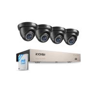 ZOSI 2MP Kit Cámaras de Vigilancia Seguridad Cableada para Hogar 8CH CCTV DVR Sistema 500GB Disco Duro y 4 1080P Cámara Interior/Exterior, Detección de Personas, Visión Nocturna