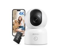 ZOSI 4K C518 Cámara Vigilancia Seguridad WiFi Interior para Bebé/Mascota, Detección y Seguimiento de Movimiento, Vista de 360°, Audio Bidireccional, 2.4G/5G WiFi, 64GB Tarjeta Incluida