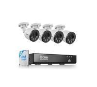 ZOSI 4K Kit Cámara de Vigilancia PoE Exterior, 8CH Grabador NVR y 2TB HDD con CCTV Cámara Seguridad, Detección y Alarma de Persona, Visión Nocturna y Grabación 24/7