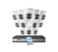 ZOSI 4K Kit Cámaras de Vigilancia PoE con Detección de Persona/Vehículo, 16CH 8MP NVR con 12pcs 5MP CCTV Cámara de Seguridad IP Exterior, Visión Nocturna en Color, 4TB HDD Incluido