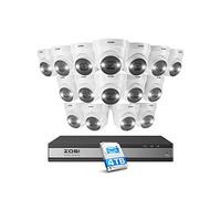 ZOSI 4K Kit Cámaras de Vigilancia PoE con Detección de Persona/Vehículo, 16CH 8MP NVR con 16pcs 5MP CCTV Cámara de Seguridad IP Exterior, Visión Nocturna en Color, 4TB HDD Incluido