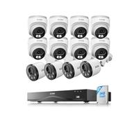 ZOSI 4K Kit Cámaras de Vigilancia PoE Exterior 16CH Grabador NVR Sistema con 12x 8MP CCTV Cámara de Seguridad IP, Visión Nocturna, Detección y Alarma de Persona/Vehículo, 4TB Disco Duro Incluido