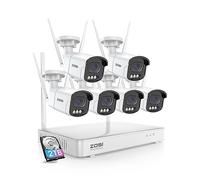 ZOSI 4MP Kit Cámaras de Vigilancia WiFi 8CH H.265+ Grabador NVR Inalámbrico con 6X Cámaras Impermeables, Visión Nocturna, Alarma de Movimiento, 2TB HDD Incluido