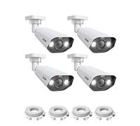 ZOSI 4pcs 4K PoE Cámara IP de Seguridad Exterior, Cámara Adicional 8MP PoE Sistema de Cámara de Vigilancia, Visión Nocturna en Color