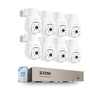 ZOSI 5MP Kit Cámaras de Vigilancia Cableado 8CH 3K Grabador DVR 1TB Disco Duro con 4X CCTV Cámara Seguridad Exterior/Interior, 360° Pan y Tilt, Detección de Persona/Vehículo, Visión Nocturna