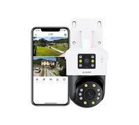 ZOSI 8MP Cámara Vigilancia Seguridad PoE Exterior con Doble Lente, 4MP+4MP, 360° Pan/Tilt y Seguimiento Automático, Detección de Persona/Vehículo, Visión Nocturna, Audio Bidireccional