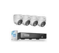 ZOSI C220 4K 8MP Kit Cámara de Vigilancia Exterior PoE, 8CH Grabador NVR Ampliable a 16CH, Detección de Persona/Vehículo, Visión Nocturna Clara, 2TB HDD para Grabación 24/7