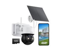 ZOSI C291 4MP Cámara Vigilancia WiFi Exterior con 10050mAh Batería y Panel Solar, 360° Pan/Tilt, Detección de Persona, Visión Nocturna Color, Audio Bidireccional, 32GB Tarjeta de Memoria Incluida