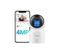 ZOSI C519M 2,5K 4MP Cámara Vigilancia WiFi Interior Domicilio con Enchufe, 2,4G/5G WiFi y Pantalla de 1,44”, Pan 360° Tilt 90°, Detección y Seguimiento de Persona, Videollamada con un Clic o Gesto Ok