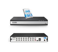 ZOSI DVR 16 Canales 1080P Grabador de Video Digital para Sistema de Cámaras de Vigilancia, 2TB Disco Duro