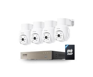 ZOSI Kit Cámaras de Vigilancia Cableado 8CH 5MP Grabador DVR 500GB Disco Duro con 4 1080p CCTV Cámara Seguridad Exterior/Interior, 360° Pan y Tilt, Detección de Persona/Vehículo, Visión Nocturna