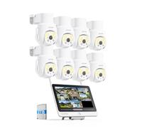 ZOSI Kit Cámaras de Vigilancia WiFi-6 Exterior 8X 5MP Cámara Seguridad IP con 8CH 4K NVR 2TB HDD y 12'' Monitor, 360° Pan y Tilt, Detección y Seguimiento de Persona, Audio Bidireccional