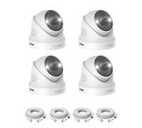 ZOSI Pack de 4 cámaras de Seguridad PoE de 5 MP con Cables Ethernet, detección de vehículo Persona, visión Nocturna de Color, Sirena de luz de Sonido, Audio de 2 vías, Resistente al Agua, cámara IP