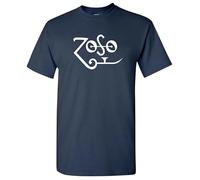 Zoso T-Shirt - Jimmy Pa Plant Zeppelin Rock Navy Blue XL