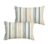 Zosoore Fundas Cojines 40x60 cm Azul Cojin Rectangular Impermeable Lino Sencillez Fundas para Almohadas con Cremallera Oculta, Sofá Patio Jardín Terraza Primavera Verano de Regalo, Juego de 2 1B-726