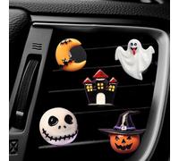 ZOSTLAND Grimace Pumpkin - Clip de ventilación de coche, ambientadores extraños para automóvil, accesorios de decoración interior de automóvil de fantasma terrible y luna, decoraciones personalizadas