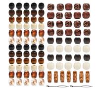 Zosutetoxo 120 piezas juego de cuentas de madera: Accesorios de cabello naturales con cuentas tubulares y brazaletes, adorno de cabello versátil para trenzas y rastas para mujeres y hombres
