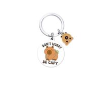 Zosutetoxo 1stick Capybara Llavero para Mujeres: Llavero lindo con grabado 'Don't Worry Be Capy', Capybara llavero como regalo especial